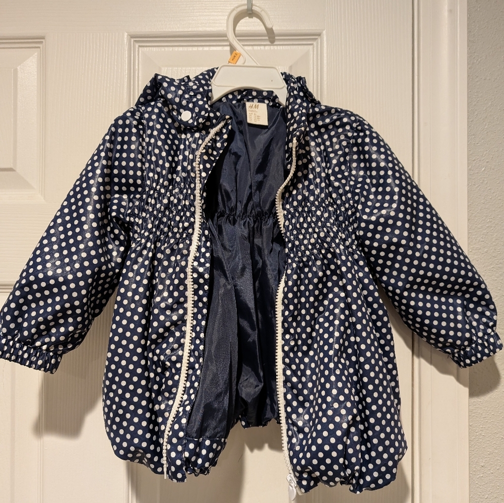 Polka-dot toddler rain jacket